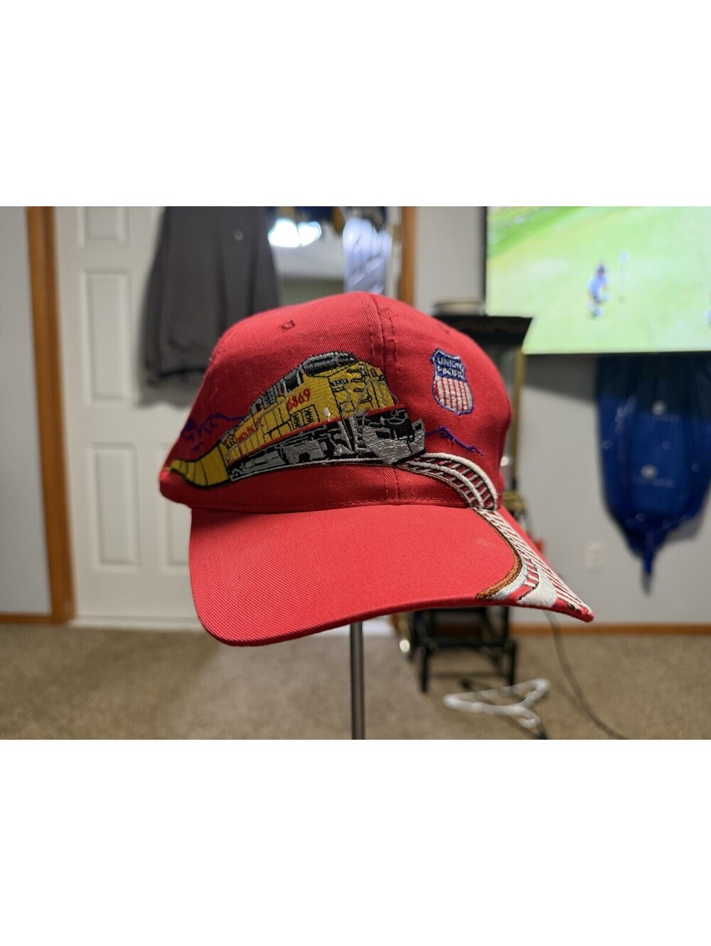 Vintage Union Pacific Hat Snapback With Train Embroidered